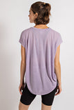 Poly Linen SS Top w/ Drawstring