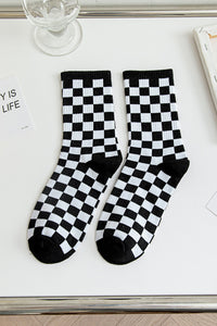 Checkerboard Print Socks