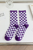 Checkerboard Print Socks