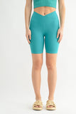Venice Crossover Waist Biker Shorts