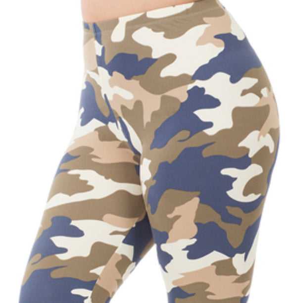 Microfiber Camo High Waisted Shorts