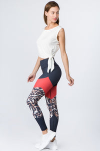 Colorblock Cheetah Print Leggings