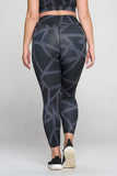 Abstract Grid Printed Activewear Leggings
