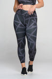 Abstract Grid Printed Activewear Leggings