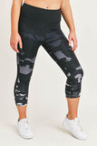 CURVY Camo Tip Ombre Print High-Waisted Capri