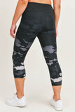 CURVY Camo Tip Ombre Print High-Waisted Capri
