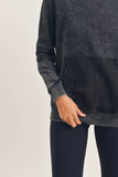 Mineral Washed Long-Sleeve Pullover Top