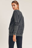 Mineral Washed Long-Sleeve Pullover Top