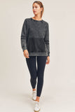 Mineral Washed Long-Sleeve Pullover Top